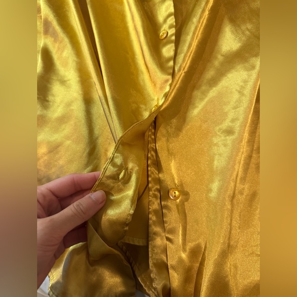 Vintage 90s Victoria’s Secret Gold Label Gold Satin Pajama Top Size Large Rare - Picture 8 of 14